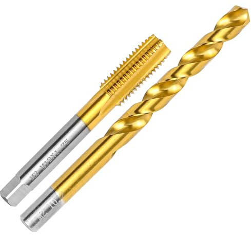 ASNOMY M12 x 1,75 gängskärare och 10,2 mm borrsats, HSSG, ensnittsgängborr gängborrsats, gängskärning, gängskärningssats