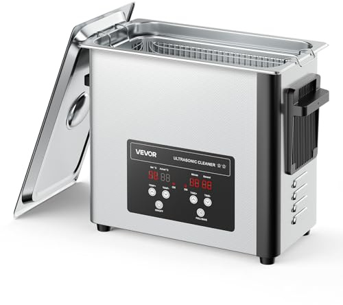 VEVOR 6 L Ultraschallreiniger, professionelle Ultraschallreinigungsmaschine mit Reinigungskorb & Digitalanzeige, 120 W Edelstahl 40 kHz Industrielle Reinigungsmaschine für Uhren Schmuck