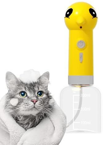 Dog Soap Dispenser - ABS 300 ml, Cat Dog Shampoo Foam Machine | Smart Foamer Bath Cleaner för små husdjur, , badrum, husdjur, skönhetsbutik - knapp start gyllene förhållande