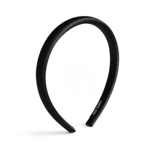 100% mullbärssiden diadem för kvinnor, 30 momme smalt vadderat hårband, 1,5 cm, mjukt och slätt håraccessoar för kvinnor och flickor