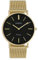 Oozoo Vintage Damenuhr mit massivem grobmaschigem Edelstahl Milanaise Metallband 40 MM Goldfarben/Schwarz C9913
