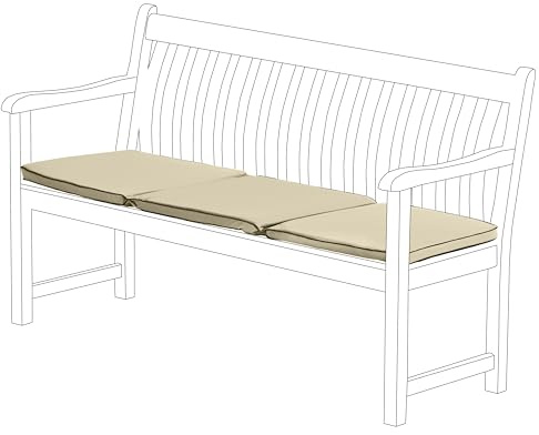 Gardenista Garden Foldable Bench Cushion 170x52cm | Water Resistant Indoor Outdoor 4 Seater Bench Seat Pads | Non Slip Soft and Comfortable Patio Furniture Hammock Swing Bench Cushions (Stone)