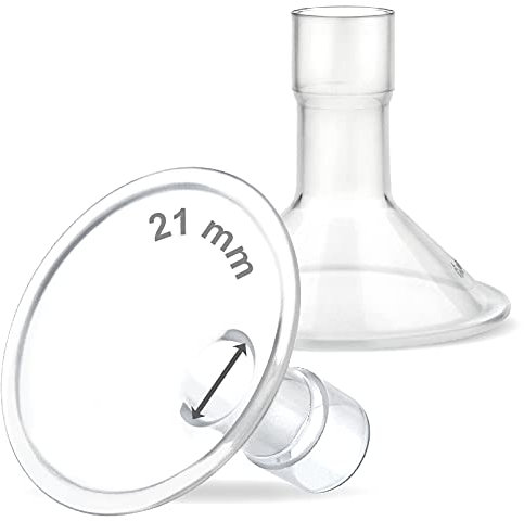 Maymom Myfit 21 mm Schilde; kompatibel mit Medela Milchpumpe, Personalfit, Freestyle, Harmony, Maxi, Freestyle-Flex-Stecker; Anschluss an Weithals/Schmal-Stecker, 2 Stück