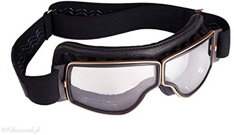 Lunettes Aviator Brille Aviator Goggle T2, Gold, Schwarz, Kratzfeste Beschichtung, Verträglich mit dünnen Korrekturbrillen