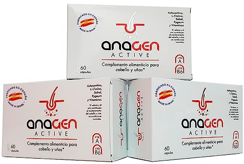 Anagen Active | Vitaminas crece pelo y uñas. (3 Cajas - 180Cápsulas)