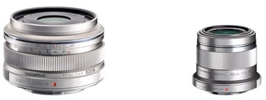 Olympus Objetivo M.Zuiko Digital 17 mm F1.8, Longitud Focal Fija rápida, Apto para Todas Las cámaras & M.Zuiko - Objetivo Digital 45 mm F1.8, Longitud Focal Fija rápida