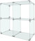 Glassteckvitrine Glasregal Würfelform 63x63cm | Vitrine 4 Fächer 30x30cm Glasplatten durchsichtig | Selbstbauvitrine einfaches Stecksystem | Verkaufsregal Messevitrine Steckvitrine
