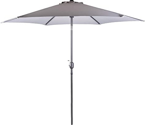 Alfresia 2,7 Meter Sonnenschirm rund mit Druckknopf neigbar, Outdoor Tisch Sonnenschirm mit Kurbel Griff, Inklusive Schutzhülle, Gartenschirm Sonnenschutz, cremefarben