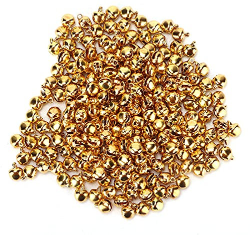 Mini-Glocken, 300 Stück Glöckchen Zum Basteln, 6 Mm Metallglöckchen, Glöckchen Zum Basteln, Kleine Glöckchen, Mini-Glockenanhänger Für Die Schmuckherstellung, DIY-Weihnachtsglocken(Gold)