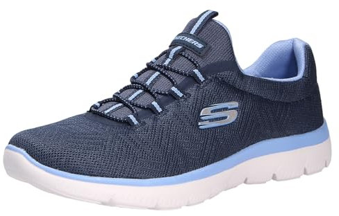 Skechers Womens Summits Artistry Chic Sneaker, Navy Mesh Blue Trim, 6 UK
