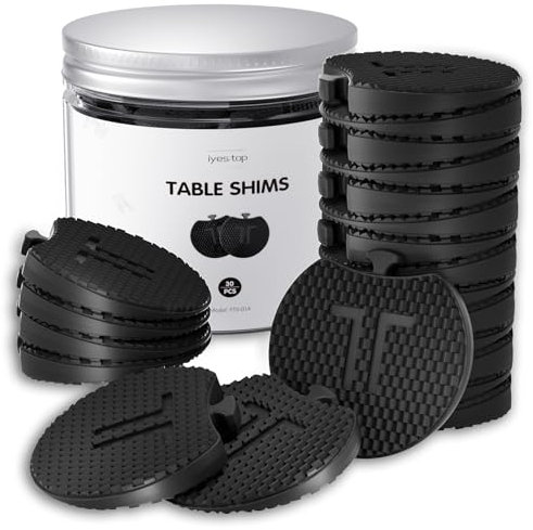 IYES.TOP Livellatori per Mobili - Plastica per Livellamento 30 Pezzi, Cuneo in Gomma Multiuso per Water, Tavolo, Piedi di Armadio, Gambe di Sedia, Lavatrice, Frigorifero, Ristorante