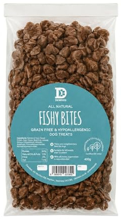 Dewkes Fish Bites | Natural Dog Treats for Small, Medium & Large Dogs | Hypoallergenic & Grain Free Training Treats | Bulk Bag