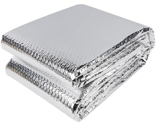 winemana Window Insulation Roll, 59IN x 8FT Reflective Heat Shield Bubble Film, Double-Sided Aluminum Foil Insulation, Weatherproof Garage Door Cover for Windows, RV, Basement, Winter & Summer