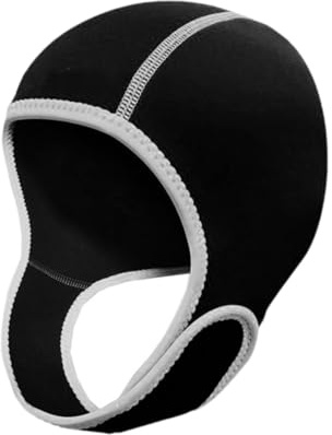 Perfeclan Scuba Diving Hood Cap, 3 mm Neopren-Neoprenanzug-Haube, Ohrschutz-Kopfbedeckung, thermische Surf-Haube, für Männer, Frauen, Wassersport, Schwarz