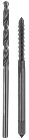 sourcing map Set di punte per trapano e rubinetto, 1 pezzo 4-48 UNF a scanalatura dritta filettata e 1 punta elicoidale da 2,4 mm, kit di utensili per filettatura, in ossido nero HSS-6542