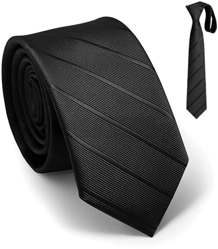 ZWWOGE Cravate Homme 8 cm, Cravate Fine Noire, pour Mariage, Affaires, Travail ou Occasions Spéciales