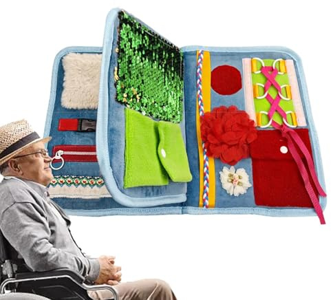 Vibhgtf Coperta Sensoriale per Demenza | Giocattolo Sensoriale Comfort per Autismo | Coperta Terapeutica Fidget per Adulti Anziani con Alzheimer E Problemi Cognitivi