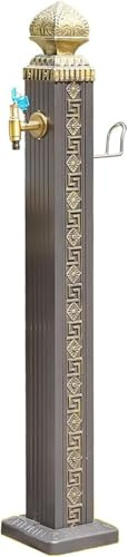 Fontana a getto d'acqua con chiusura in alluminio for giardino esterno for irrigazione Cortile(110cm/43in)