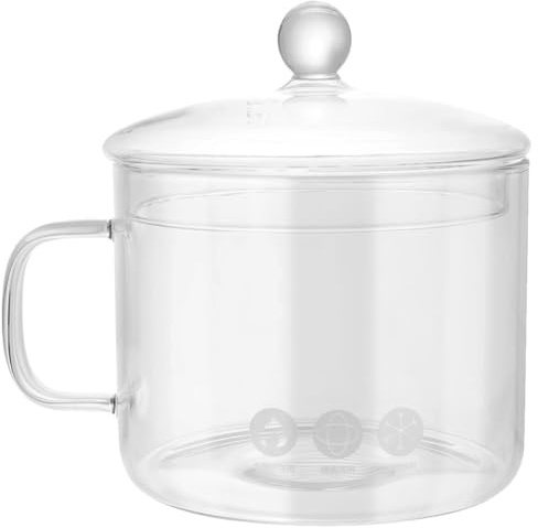 Uonlytech Pentola Vetro Borosilicato da Cucina 1350ml Manico Antiscottatura e Coperchio, Facile da Pulire, per Stufati di Maiale e Pollo nella Vita Quotidiana