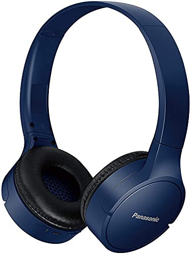 Panasonic Auriculares Bluetooth RB-HF420B (On-Ear, Quick Charge, hasta 50 horas de duración de la batería, auriculares ligeros, control por voz), color azul