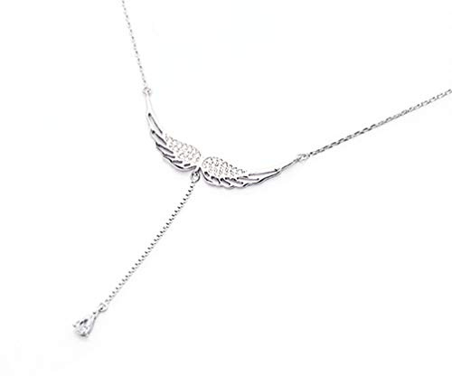 Holibanna Collier Aile d Ange Pour Femme Pendentif Fantaisie Argent Collier Ange Zircon