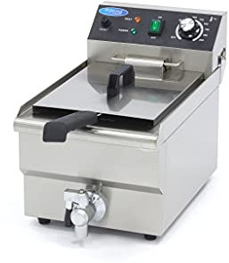 Maxima Friggitrice - 10L - 1 Cestello - con Rubinetto di Scarico