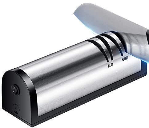 MNSRRN Affilacoltelli Elettrico, utensile Elettrico per affilacoltelli Professionale Multifunzionale, per coltelli da Chef, per coltelli Dritti, coltelli Piatti