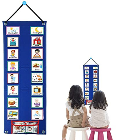 Yeeda 70 stycken visuella schemalagningar, dagschema, dagliga rutiner för barn, hushållsarbetsplan för småbarn, veckoplanering för barn för skolan hemma