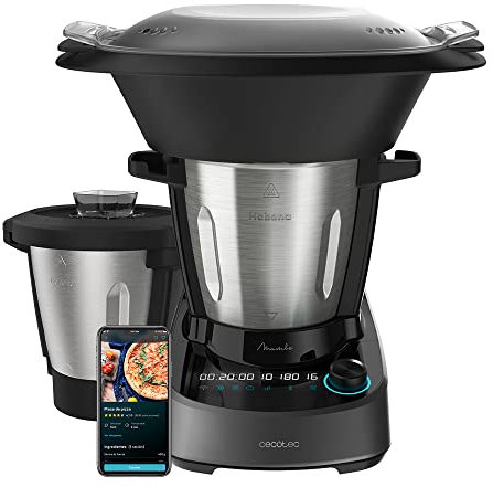 Cecotec Multifunktions-Küchenroboter Mambo 11090 Habana, 1600 W, 37 Funktionen, App, Waage, Antihaftbeschichtete Habana-Kanne und 3,3-Liter-Edelstahlkanne, Spülmaschinenfest, Rezeptbuch und Zubehör