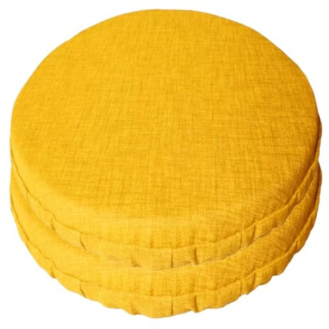 SalGiu Cuscini Sedia Rotondi Cucina (6 pezzi) Con Fascia Elastico Imbottito e Sfoderabile 40 cm (Giallo)