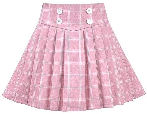 Sunny Fashion Ragazze Gonna Rosa Griglia dai un'occhiata Plaid Pieghe Scuola Tennis Mini Casuale 7-8 Anni