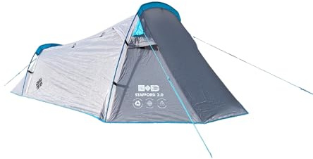OLPRO Stafford 2.0 Lightweight 2 Berth Backpacking Tent – Waterproof Hiking & Wild Camping Tent with Blackout Bedroom & Alloy Poles – Compact Tent for Trekking & Outdoor Adventures