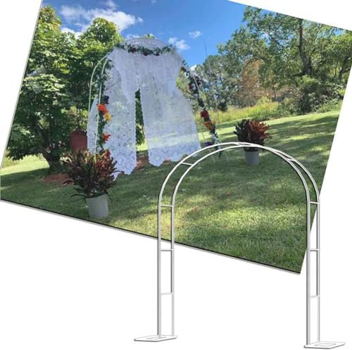 WCQSYY Arco da Giardino in Metallo,Arco per Rose per Piante Rampicanti,Resistente Padiglione da Giardino,Traliccio,Pergolati alle Intemperie E Autoportante,con Base,Facile da Montare,Verde,W3M*H2.2M