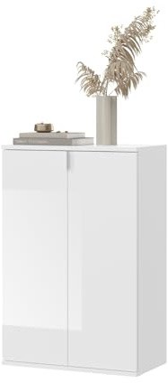 Inn.Furn Kommode weiß Hochglanz viel Stauraum 6 Fächer Flurschrank Diele Flur 61 x 99 cm SystemX