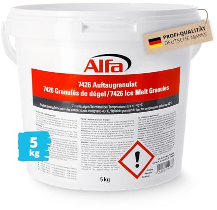 1x Alfa Auftaugranulat 5 kg (5 l) Eisweg Winter Streugranulat bis -40 °C - Alternative zu Streusalz/Streusplitt, umweltschonend und tierverträglich