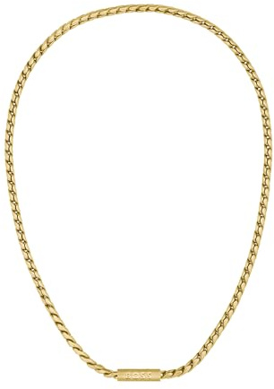 BOSS Jewelry Collar de Cadena para Hombre Colección DORAN en Oro Amarillo con una Placa Grabada - 1580694