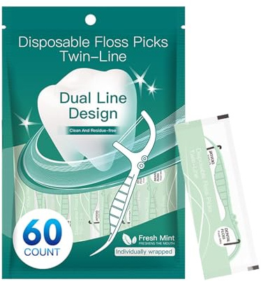 Syengery Brossettes à Fil Dentaire pour Dents - Double Fil - -Dents avec Fil Dentaire pour Soins Dentaires - Accessoires de Nettoyage pour Soins à la Maison, Voyages et Famille