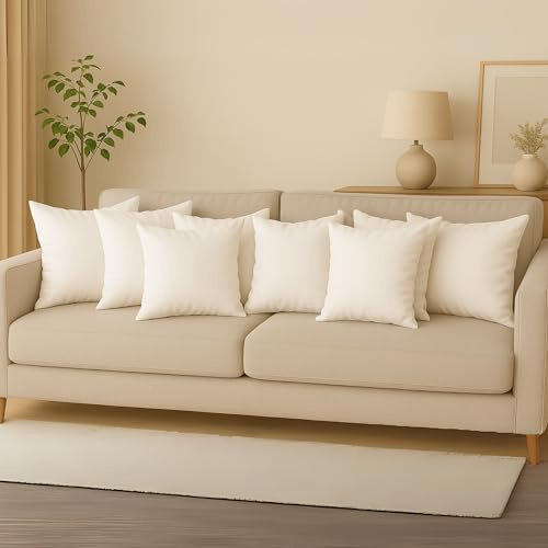 cuscini fiber Imbottitura Cuscini 50 x 50, Set da 8 Cuscini per Divano Anallergici Morbidi e Soffici, Cuscino Quadrato Prodotto in Italia