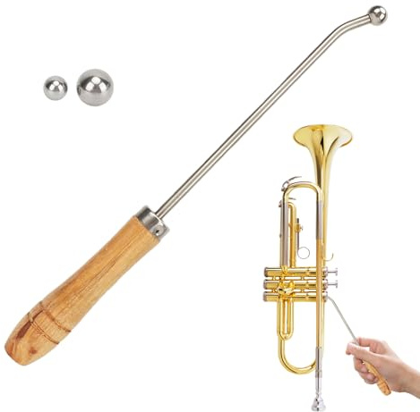 Trombone Dent Removal | Trumpet Repair Tool Maintenance Set,Instrument Care with Wooden Handle Maintenance Kit for Cylinder Mouthpiece Brass Wind Saxophone