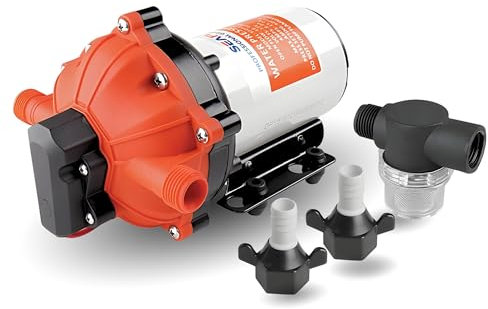 SEAFLO 55 Series 12V RV Water Pump 5.5 GPM 60 PSI Diaphragm Pump Heavy Duty Pressure Switch Built In Bypass Self Priming Quiet High Flow RV Marine Off Grid Freshwater System 4-Year Warranty