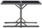 Tidyard Gartentisch 110 x 53 x 72 cm große Glasplatte und Schwarzer Poly Rattan-Tisch im Freien Wetterfester Patio-Esstisch