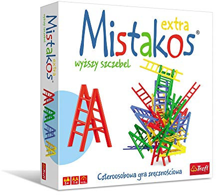 Trefl, Mistakos, Höheres Sprossen, Geschicklichkeitsspiel, Familien-Spiel, 24 Leitern, Verschiedene Formen, Turm Bauen, Bauwerke Bauen, Leiternturm, Mischen Sets, Familienspiel für Kinder ab 5 Jahren