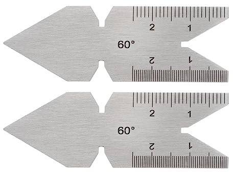 QUARKZMAN 2Uds Centro Calibre 60 Grado Métrico Rosca Corte Ángulo Calibre Acero Inoxidable Acero TornoCorte Herramienta, Rosca Paso Incremento 0,1/0,05 mm