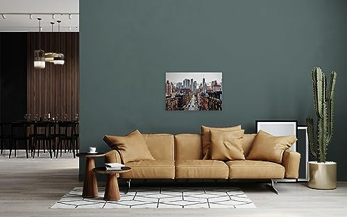 A.S. Création Leinwandbild New York Städte Skyline - Kunstdruck braun grau - 90x60 cm Querformat - Moderne Wanddekoration Schlafzimmer Wohnzimmer Küche - Bild auf Keilrahmen