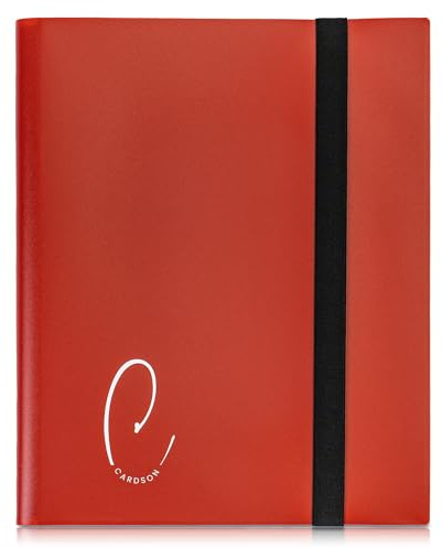 9 Pockets Trading Card Binder Storage - CARDSON - 540 Cards Collection Album Folder With 30 Pages - Side Loading TCG Binder (Red)
