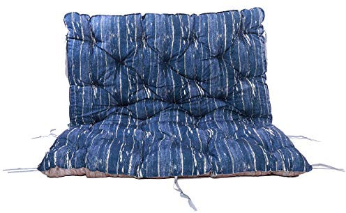 Ambientehome Palettenkissen mit Rückenlehne, 3D Print, Auflage für Europalette, Wendeauflage, Blau, 120x140x10 cm