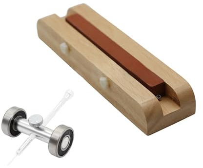 SUZLAZYR Watch Screwdriver Grinding Tool, Screwdriver Sharpening Stone with Wooden Base Guide Screw Driver Holder Watch Repair Tools for Watchmaker Screwdrivers