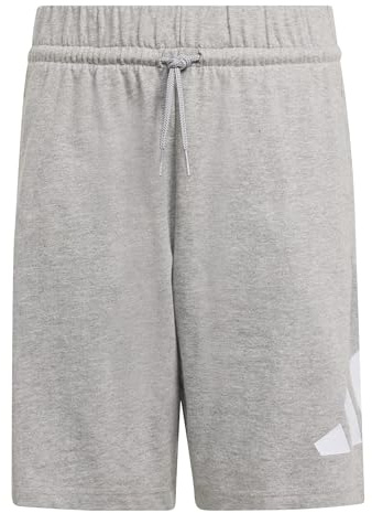 adidas Unisex niños Essentials Big Logo Shorts, Medium Grey Heather/White, 13-14 Years