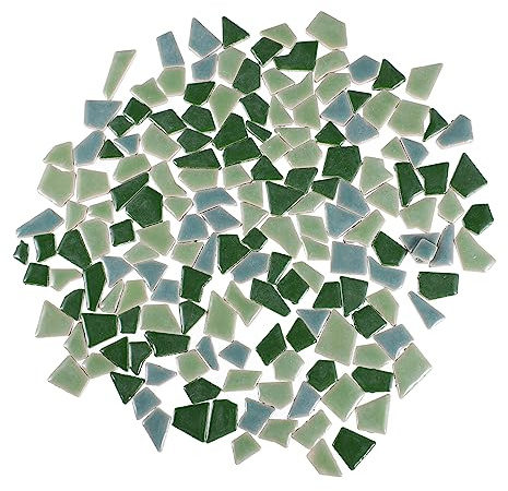 Homoyoyo 200g Azulejos de Mosaico de Suelto Delicados Trozos de Cerámica Rotos Surtido de Bricolaje Azulejos de Cerámica para Proyectos de Mosaico Piedra Irregular