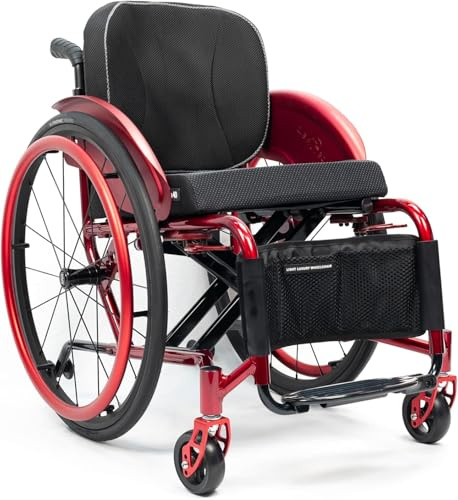 Sport Och Fritid Rullstol, Rullstolar Fällbar Fällbar Manuell Rullstol, Aluminiumlegering Rullstol Med Handbromsar Och Snabbkoppling Bakhjul, 220lbs Viktkapacitet, C, Seat width 36cm/14.1in